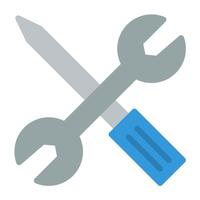a wrench and a wrench icon on a white background vector