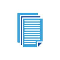 a blue document icon on a white background vector