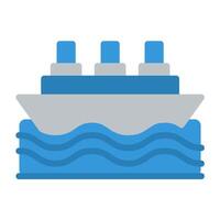 a ship in the ocean with three people on it vector