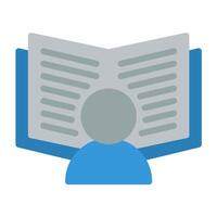 a person reading a book on a white background vector