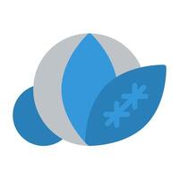 a blue and gray logo with a leaf and a snowflake vector