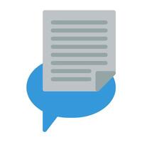 a speech bubble with a paper document in it vector