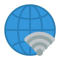 wifi icon on globe vector