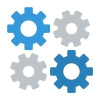 four gears on a white background vector