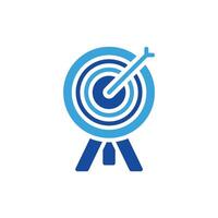 a blue and white logo with a target in the center vector
