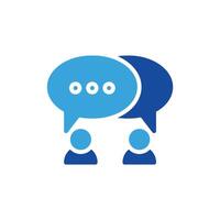 two people are talking in a conversation bubble vector