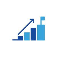 a graph with an arrow going up vector