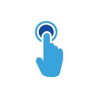 a hand pressing a button on a white background vector