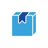 a blue box with a blue ribbon on it vector
