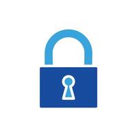 a blue lock icon on a white background vector
