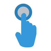 a hand pressing a button on a white background vector