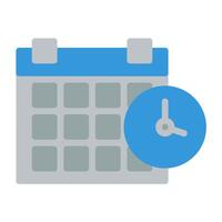 a calendar with a clock on it vector