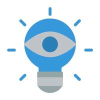 an icon of a light bulb with an eye inside vector