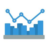 an icon of a graph with a bar chart vector