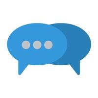 two blue speech bubbles with two dots on each side vector