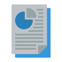 a document with a pie chart on it vector