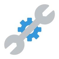 a wrench and gear icon on a white background vector
