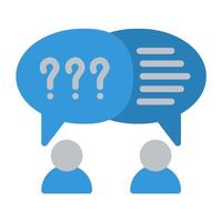 two people with question marks in speech bubbles vector