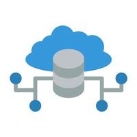 a cloud with a data storage device on top vector