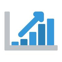 a graph chart with an arrow going up vector