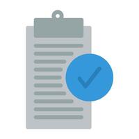 a clipboard with a tick mark and a check mark vector
