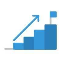 a graph with an arrow going up vector