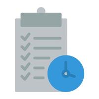 a clipboard with a clock and checklist on it vector