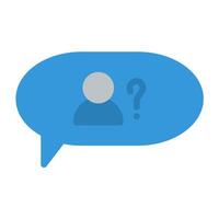 a person in a speech bubble with question mark vector