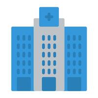 a blue and gray building with a cross on it vector