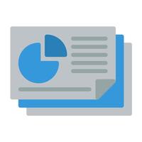 a blue and gray pie chart icon on a white background vector