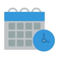 a calendar and clock icon on a white background vector