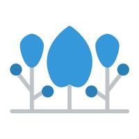 a blue icon of trees with leaves vector