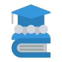 a graduation cap on top of a stack of books vector