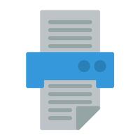 a printer icon with a paper document vector