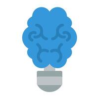 a light bulb with a brain inside vector