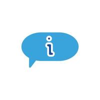 a blue speech bubble with the word i in it vector