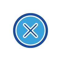 a blue cross with an x in the middle of it vector
