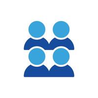 a group of people with blue circles on their heads vector