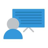 a person is standing in front of a screen with a blue background vector