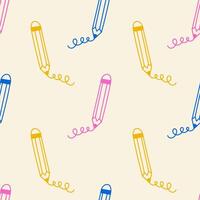 Colored pencils with scribbles Doodle Seamless Pattern vector