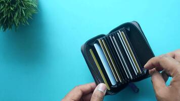 man hand taking credit card out from a wallet video