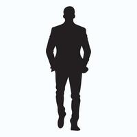 Silhouette of a man in suit vector