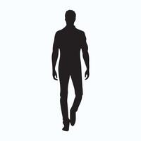 Silhouette of man walking vector