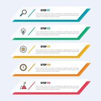 Infographic template with 5 steps or options with icons. Modern business infographic design. vector