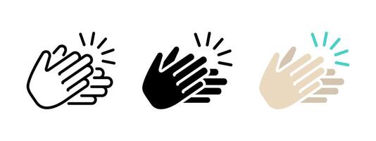 Applause gesture icon. Clap hands symbol. Congratulation or cheering concept. High five 5 illustration. Clapping hand cheer sign. vector