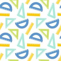 Seamless pattern with cute cartoon color in flat style. School supplies background isolated on white. vector