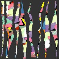 collection of torn strips of paper with different textures on a gray background vector