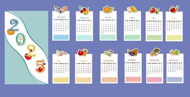 thematic calendar for 2025 vector