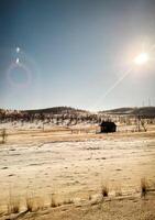 Beautiful empty paved road to Lake Baikal photo