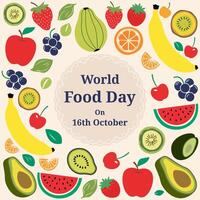 Food Day on October Abstract fruity Background. vector